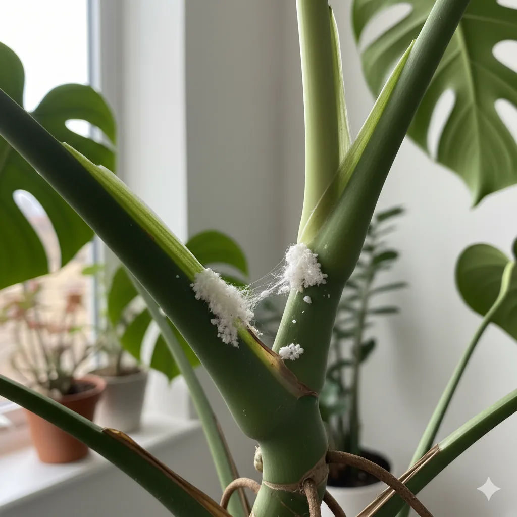 Cochenilles farineuses sur plante tropicale