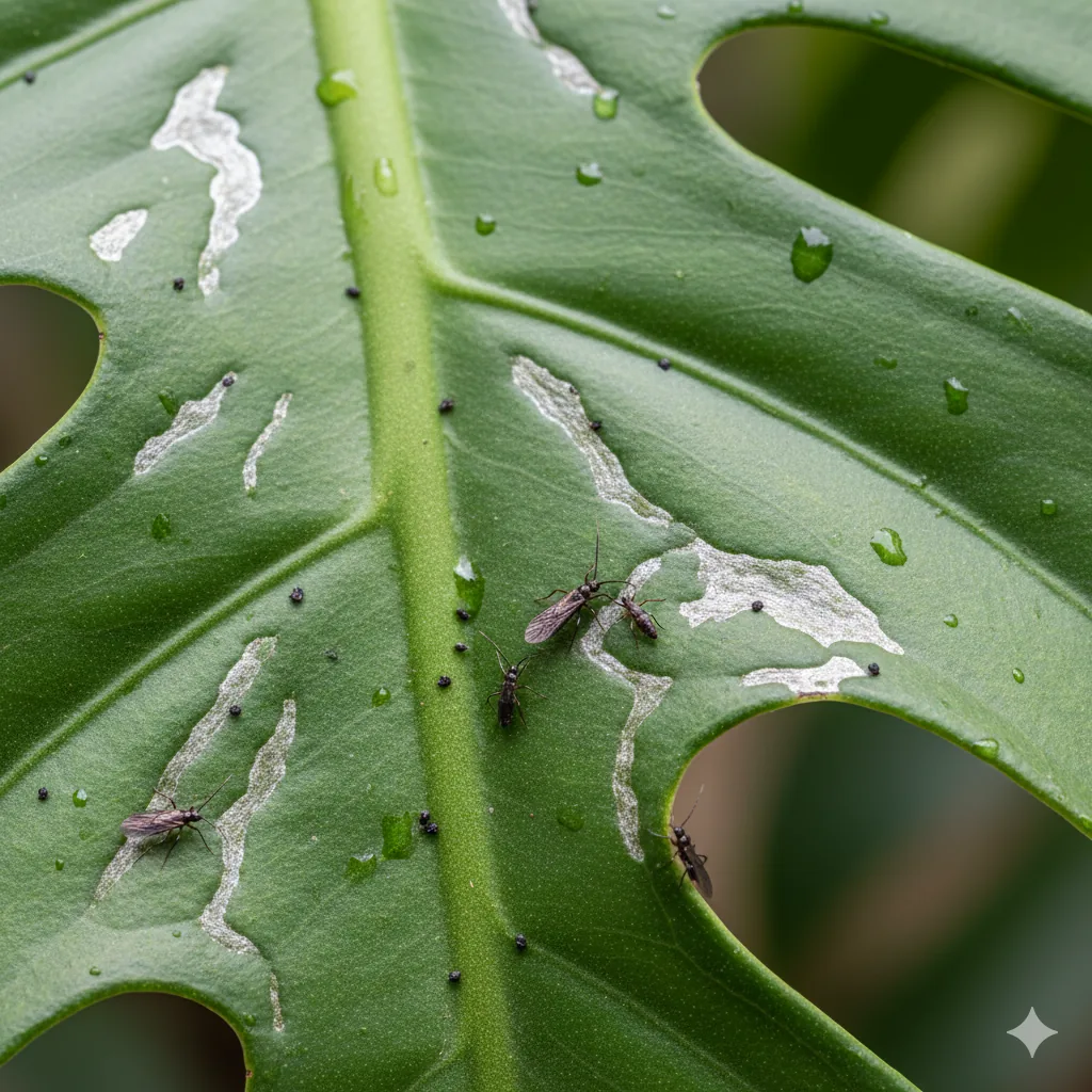 Vue macro d'un thrips — insecte ailé de 1 à 2 mm