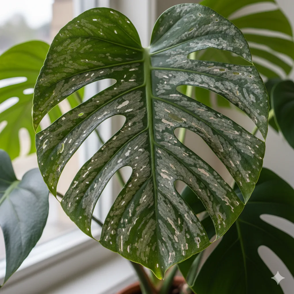 Thrips et dégâts sur feuille de plante tropicale