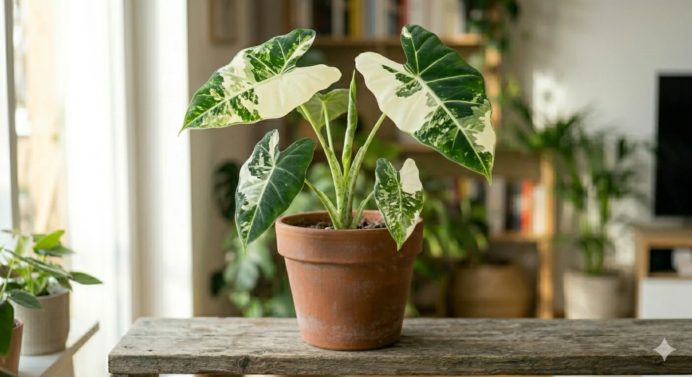 Variegated Green Velvet Alocasia